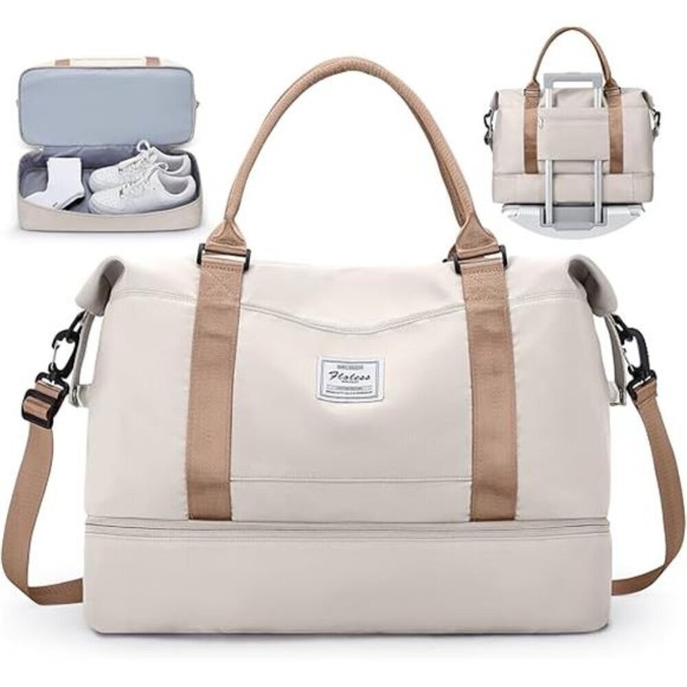 Weekender Duffel Bag with Shoe Compartment Travel - Picture 7 of 7